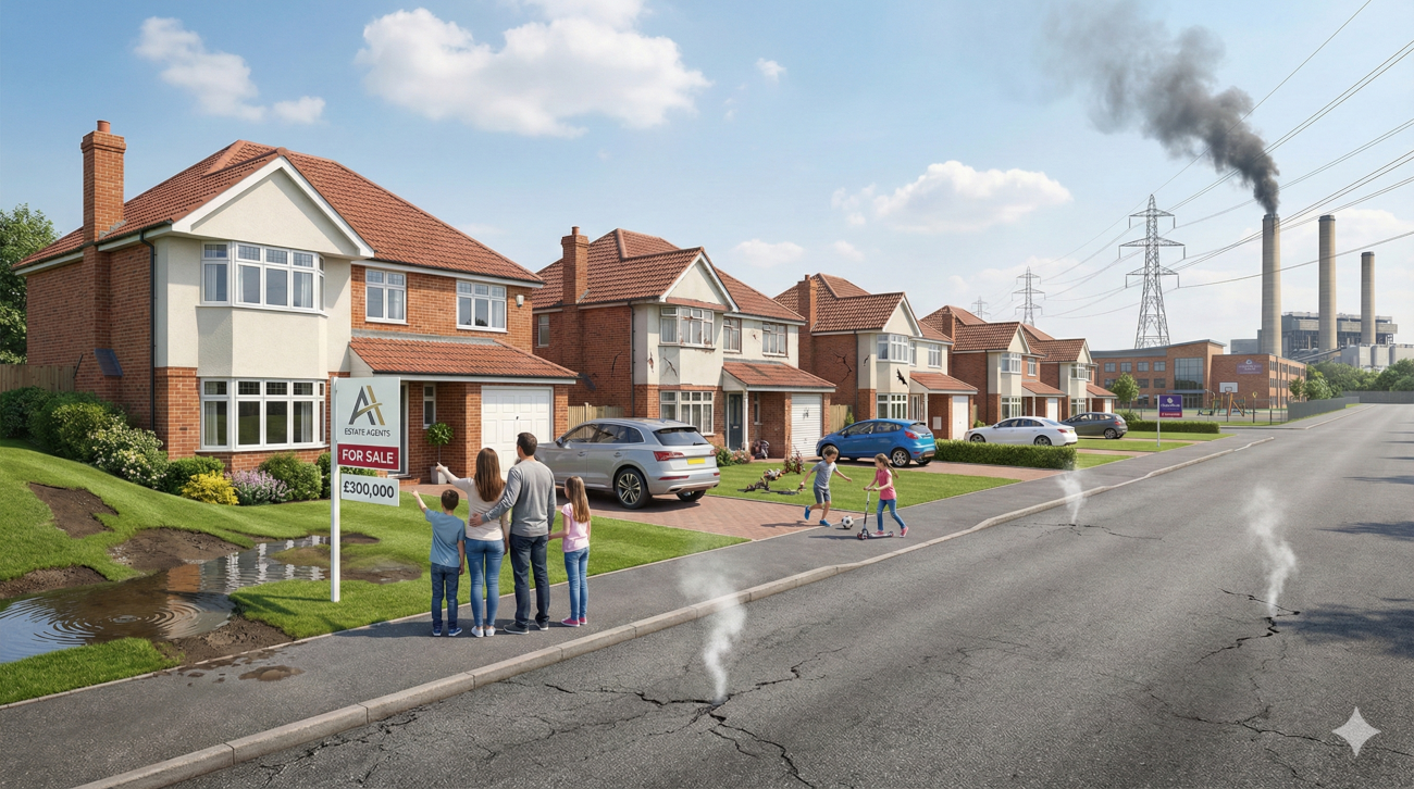 Family in front of house for sale